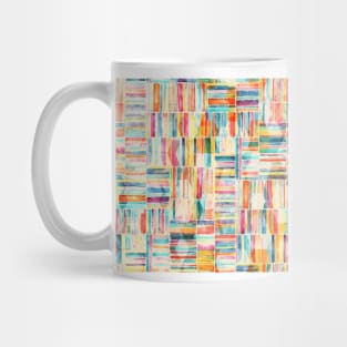 Summer Pastel Geometric and Striped Abstract on white Mug